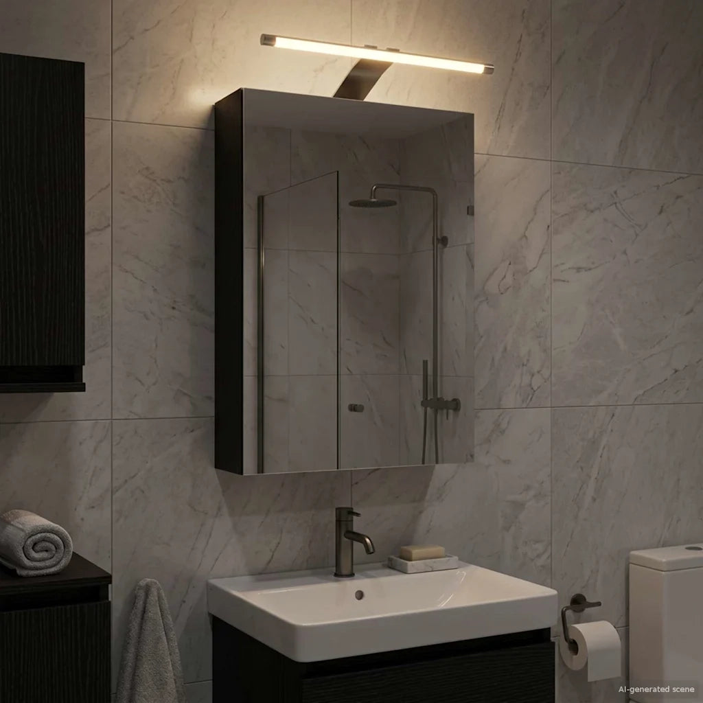 Mobiletto per specchio da bagno Rovere Nero 30 x 10,5 x 50 cm 889016