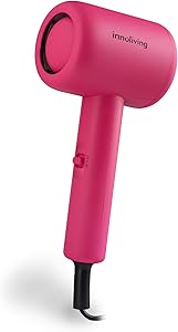 Innoliving Asciugacapelli Mini INN-612 Rosa, Compatto e Pieghevole, 1200W, Doppia Velocità, Disponibile in Vari Colori, Design Portatile per Viaggi e Palestra