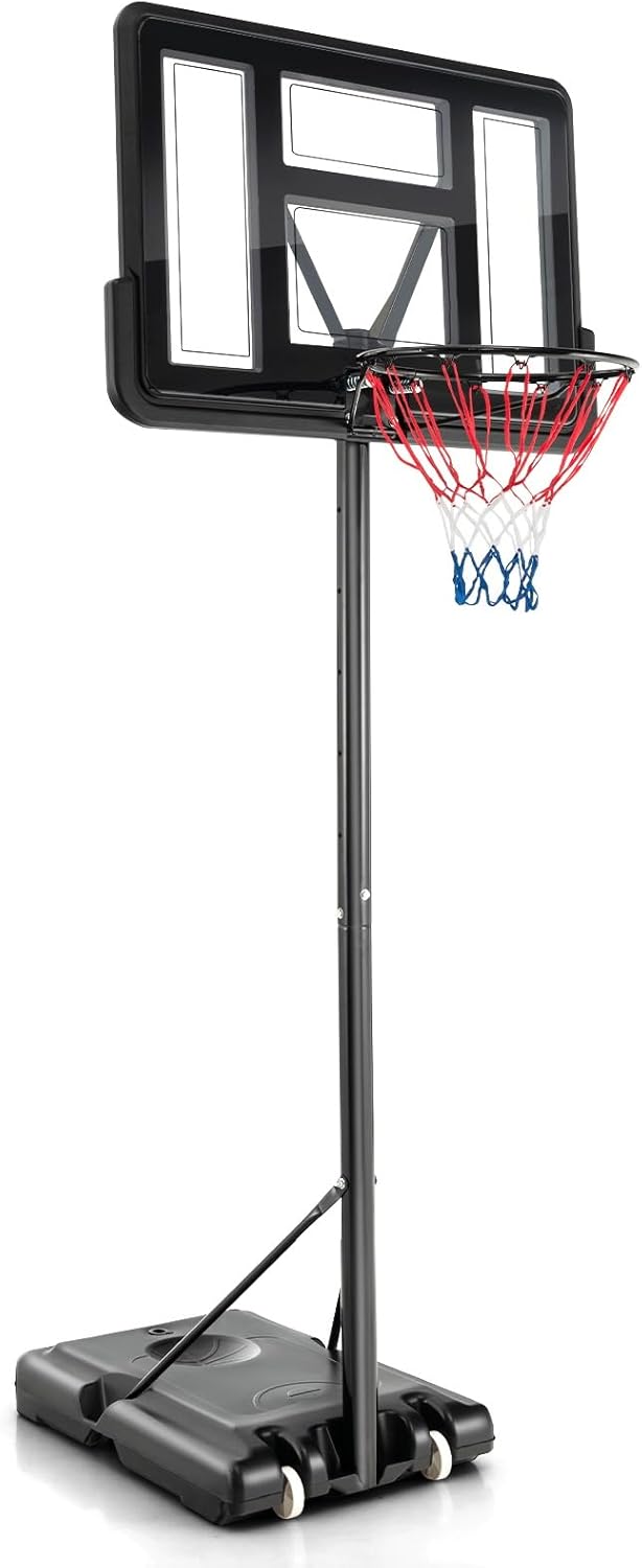 Canestro da Basket Regolabile in Altezza 130-305 cm, Resistente alle Intemperie con Tabellone da 110 cm, Canestro da Basket da Esterno ed Interno per Adulti e Adolescenti