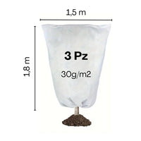 Cappuccio Protezione Piante Inverno 3 Pezzi da 1,5x1,8 m, Telo Antigelo per Piante in Tessuto non Tessuto, Copertura Piante Inverno 17g/m2