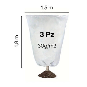 Cappuccio Protezione Piante Inverno 3 Pezzi da 1,5x1,8 m, Telo Antigelo per Piante in Tessuto non Tessuto, Copertura Piante Inverno 17g/m2