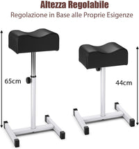 Poggiapiedi Pedicure Manicure, Sgabello Pedicure Estetista Regolabile in Altezza, Poggia Piedi per Pedicure con Cuscino Spesso (Nero)
