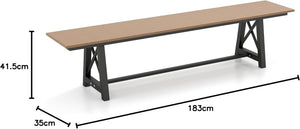 Panchina da Esterno in HDPE, Panca da Giardino Resistente alle Intemperie con Struttura Metallica, Panchina da Giardino, Cortile, Patio e Parco, Capacit¨¤ di 500 KG