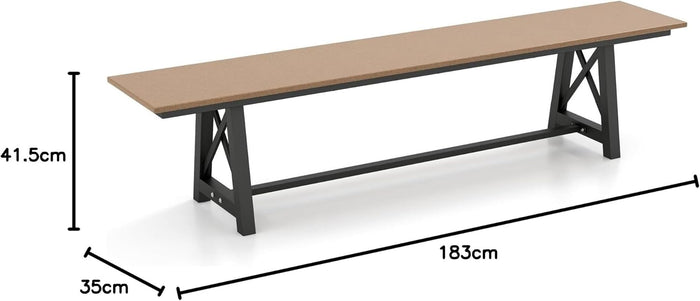 Panchina da Esterno in HDPE, Panca da Giardino Resistente alle Intemperie con Struttura Metallica, Panchina da Giardino, Cortile, Patio e Parco, Capacit¨¤ di 500 KG