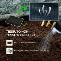Fioriera da Giardino con Foro di Drenaggio e Rotelle, in Legno di Abete, 89x48x47 cm, Nera