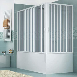 Porta vasca in PVC 50x160 cm angolare a soffietto LEANO Bianco