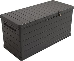 Baule per esterno da 350 litri lucchettabile color grigio scuro