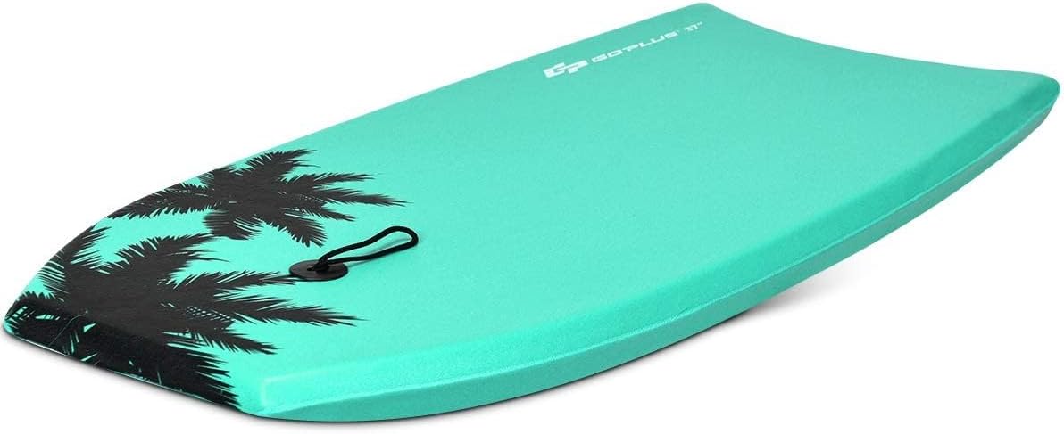 Tavola da Surf in XPE, EPS e HDPE, Tavola Surf Bambini e Adulti con Leash per Polso, Tavoletta Mare Disponibile in Vari Colori, Carico Massimo 85 kg (94 x 47 x 5,5 cm, Turchese)