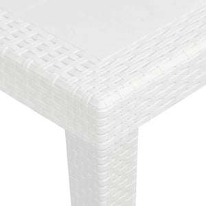 Tavolo da giardino 8 posti allungabile 150/240x90x72h cm in plastica effetto rattan colore bianco Tomaino