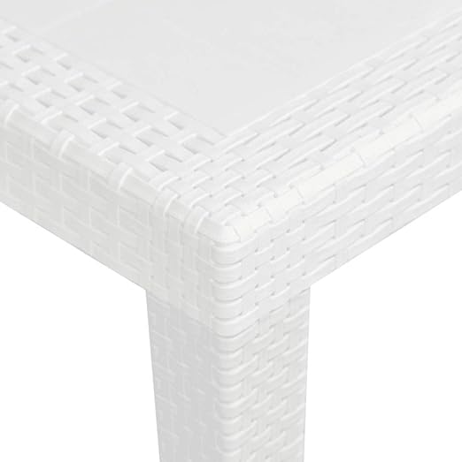 Tavolo da giardino 8 posti allungabile 150/240x90x72h cm in plastica effetto rattan colore bianco Tomaino
