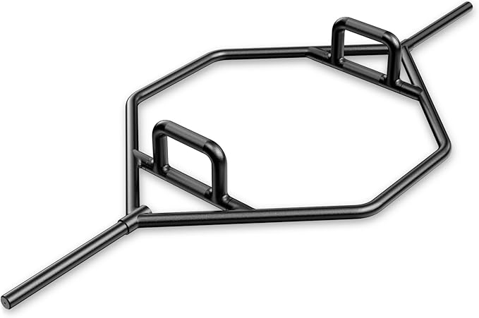 Barra della Trappola Olimpica, Olympic Hex Trap Bar in Acciaio con Maniglie Piegehvole, Barra Sollevamento Pesi, Capacità di Carico 226 kg(Nero)