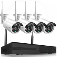 Kit videosorveglianza wifi, nvr 10 canali, 4x2mp telecamere wifi, sistema di registrazione 24/7, rilevamento movimento, accesso remoto