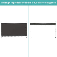 Tenda da Sole per Esterno, Tenda da Sole a Bracci Estensibili con Struttura Telescopica e Tessuto Resistene ai Raggi Solari, Regolabile in Altezza e in Angolazione (400 x 120 cm Grigio)