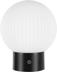 ZMH Lampada da tavolo LED bianca wireless rotonda touch dimmerabile ricaricabile per camera letto comodino