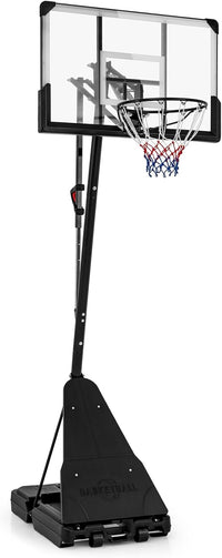 Canestro da Basket Regolabile 150-365 cm in Altezza per Bambini ed Adulti, Canestro con Piantana con Ruote, Canestro con Asta e Base Riempibile per Interno ed Esterno