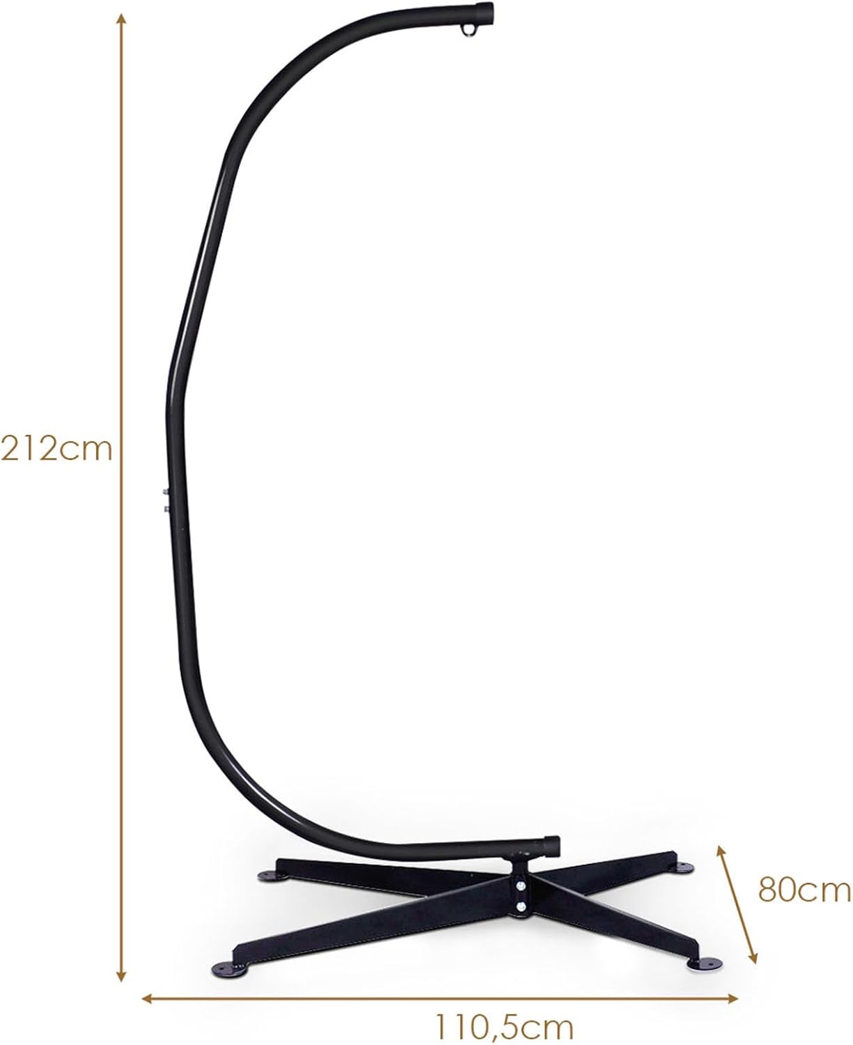 Supporto per Amaca a Sedia a Forma di C, Sostegno per Sedia in Acciaio, Carico Massimo di 150 kg, Nero (Solo Telaio, Senza Amaca a Sedia)