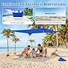 Tenda da Spiaggia Portatile, Tenda Protezione dai Raggi UV, con 4 Sacchetti di Sabbia, Borsa per il Trasporto, Parasole per 1-4 Persone, 200 x 200 x 200 cm (Blu)