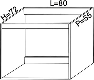 Base da lavello d appoggio con Le Seguenti Misure l=80 cm p=55 cm h=72 cm Colore Ciliegio con spedizione in Kit Senza Ante