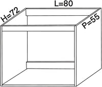 Base per lavello d'appoggio in kit Lunghezza 80 Profondità 55 Altezza