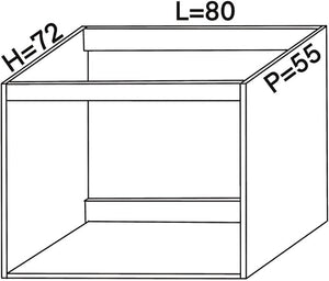 Base per lavello d'appoggio in kit Lunghezza 80 Profondità 55 Altezza