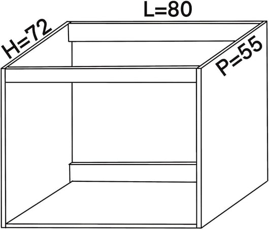 Base per lavello d'appoggio in kit Lunghezza 80 Profondità 55 Altezza