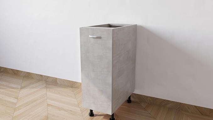 Mobile Base Da 30. Compreso Di Anta H 72 Cm L 30 Cm P 55.5 Cm Compresa Di Piedini 10 Cm colore Cemento