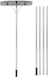 Rastrello per Neve in Alluminio per Tetti e Auto, Pala da Neve Telescopico e Allungabile da 148-608 cm, Lama Grande da 63 cm con 2 Ruote, per Vari Occasioni