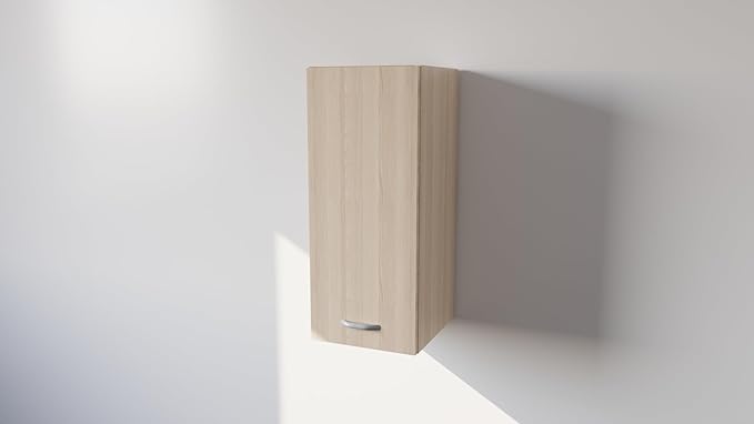 Pensile Cucina in Legno Nobilitato Rovere Mobile Alto con 1 Anta, Pensile Componibile Moderno Made in Italy (H60XL30XP32cm)