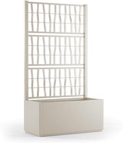 Fioriera con spalliera in plastica, separè grigliato piante rampicanti per esterno, terrazzo, giardino 80x36x140 h cm - Bianco