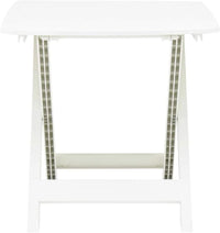 Tavolo Plastica Pieghevole 79x72cm Effetto Legno da Interno E da Giardino colore bianco Tomaino 