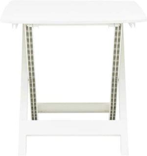 Tavolo Plastica Pieghevole 79x72cm Effetto Legno da Interno E da Giardino colore bianco Tomaino 