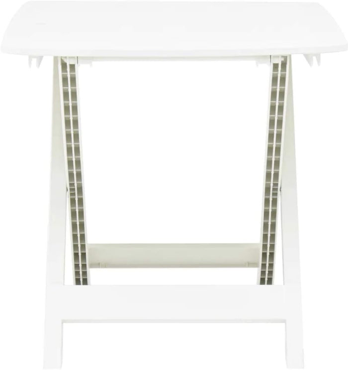 Tavolo Plastica Pieghevole 79x72cm Effetto Legno da Interno E da Giardino colore bianco Tomaino 