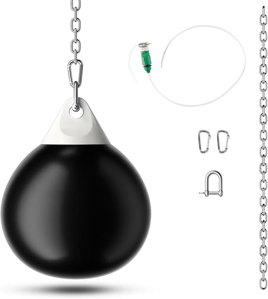 Sacco da Boxe per Bambini ed Adulti 50 kg, Sacco da Boxe ad Acqua con Catena Metallica Regolabile, Ganci, Fibbie di Assicurazione e Tubo dell’Acqua