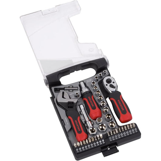 SET 40PZ BUSSOLE INSERTI 1/4" - 3/8" + CHIAVE A RULLINO CRICCHETTO CACCIAVITE KREATOR KRT500116