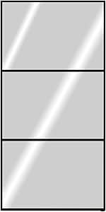 Porta Scorrevole 96x220 h cm con vetro in 3 sezioni effetto Specchio 