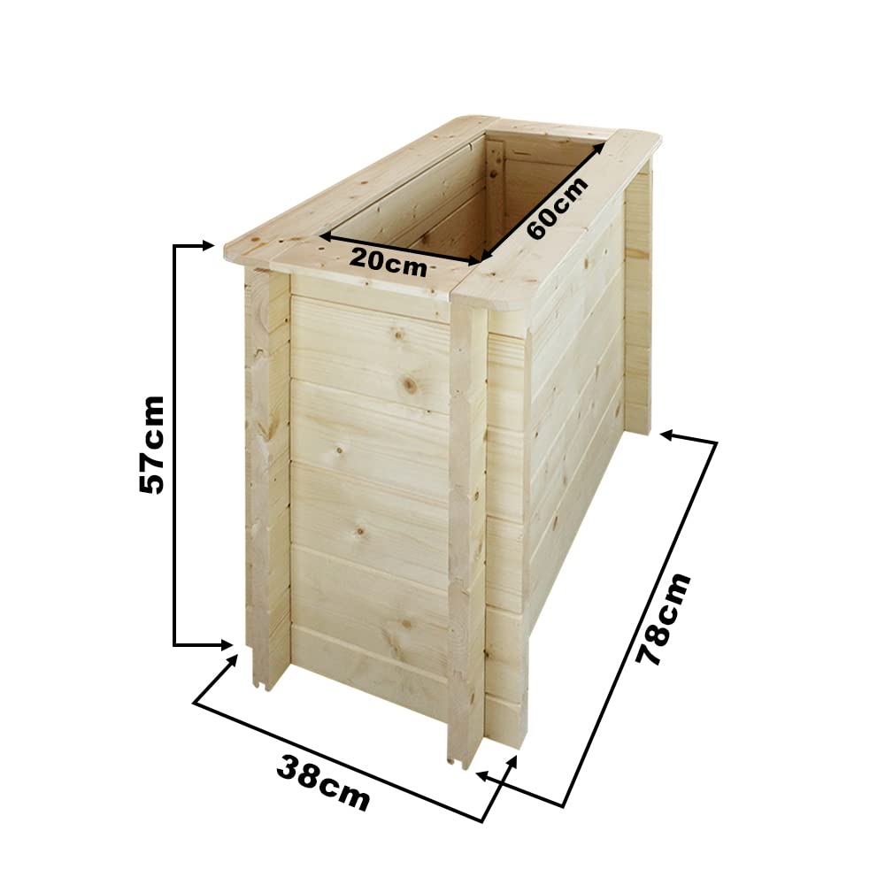 L'aiuola di giardino sopraelevata in legno - 78x38x57 cm - Timbela M612