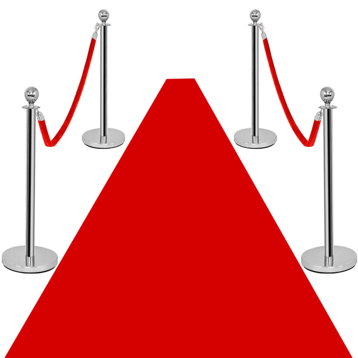 4 x Colonnine Segnapercorso Transenna Eliminacode Separacode, Paletti di Delimitazione per Hotel Ristorante Cinema