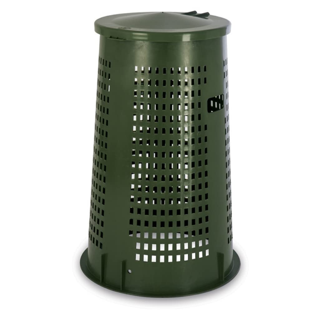 Trespolo spazzatura, bidoni porta rifiuti con coperchio e reggi sacco, 110 lt  Verde 