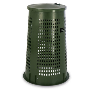 Trespolo spazzatura, bidoni porta rifiuti con coperchio e reggi sacco, 110 lt  Verde 