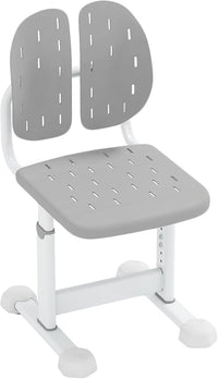Sedia per Bambini 3+ Anni, Poltrona Ergonomica con Doppi Supporti Dorsali e Seduta Traspirante e Struttura in Metallo Resistente, Sedia Regolabile in Altezza per Camera da Letto (Grigio)