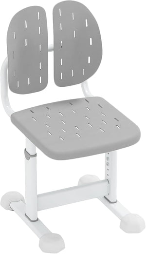 Sedia per Bambini 3+ Anni, Poltrona Ergonomica con Doppi Supporti Dorsali e Seduta Traspirante e Struttura in Metallo Resistente, Sedia Regolabile in Altezza per Camera da Letto (Grigio)