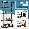 Scaffali per Carichi, Scaffalature a 5 Ripiani, in Metallo e MDF Scaffale, per Garage, Magazzino, Ripostiglio, Portante 875 kg, 90 x 40 x 180 cm (Nero)