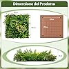 Pannelli da Parete per Piante Artificiali 50 x 50 cm, 2 Pezzi Finti Piatti per Piante con Foglie da Interno ed Esterno, Decorazioni da Pareti, Balconi, Giardini e Matrimoni (Stile 2)