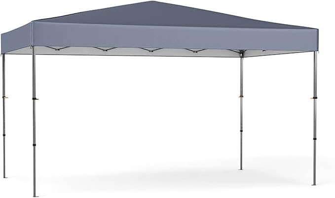 Gazebo Pop-up Pieghevole 365 x 225 cm, Gazebo da Giardino con Borsa Portatile, 9 Picchetti, 4 Corde Antivento, Gazebo da Esterno Pieghevole per Giardino, Feste e Barbecue (Grigio)