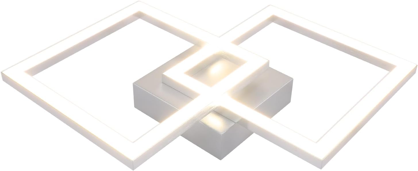 ZMH Lampada da soffitto plafoniera LED moderna argento 24W per camera letto interni