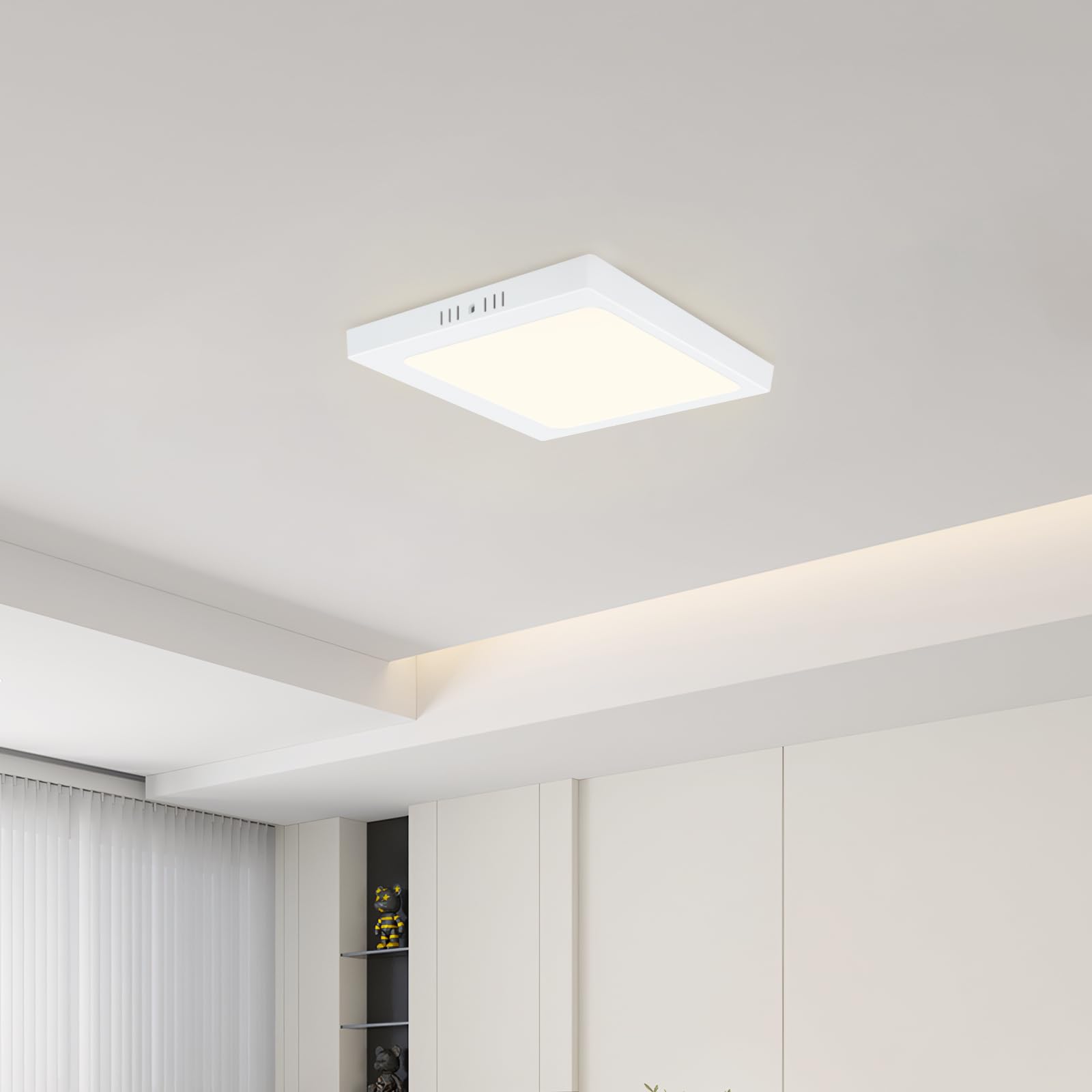 ZMH Lampada da soffitto LED set 3 pezzi rettangolare 18W 23cm 4000K bianca fredda moderna per interni