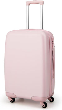 Valigia da Viaggio con Ruote Girevoli, Valigia Trolley con Manico Regolabile in Altezza, Guscio Rigido in PC, 38 x 22 x 57 cm (Rosa)