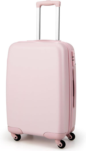 Valigia da Viaggio con Ruote Girevoli, Valigia Trolley con Manico Regolabile in Altezza, Guscio Rigido in PC, 38 x 22 x 57 cm (Rosa)