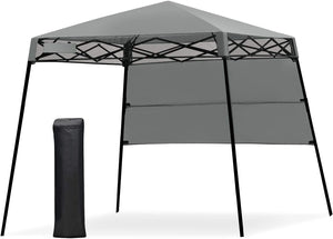 Gazebo Pieghevole da Giardino 210 x 210CM, Struttura in Acciaio, Altezza Regolabile, Gazebo da Esterno con Borsa, Ideale per Feste, Barbecue, Giardino e Spiaggia (grigio)