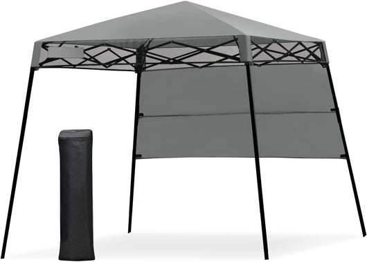 Gazebo Pieghevole da Giardino 210 x 210CM, Struttura in Acciaio, Altezza Regolabile, Gazebo da Esterno con Borsa, Ideale per Feste, Barbecue, Giardino e Spiaggia (grigio)